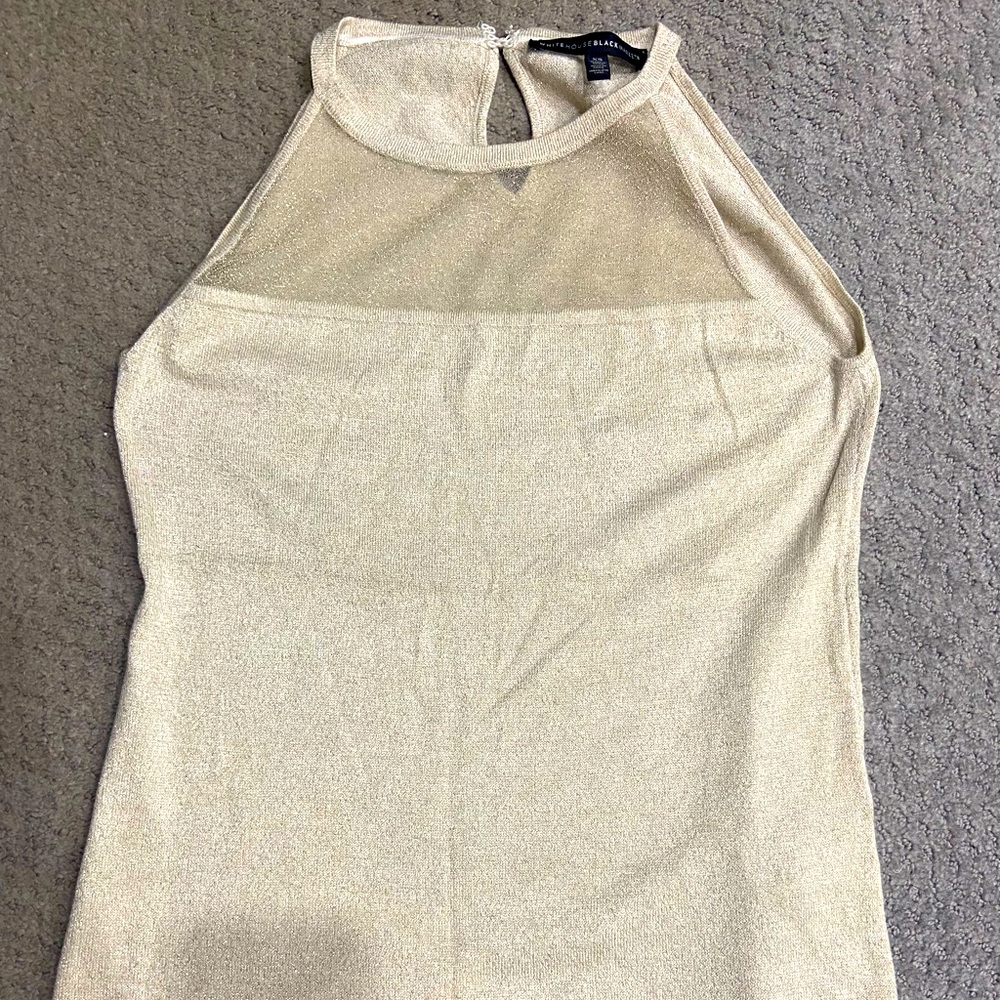 White House Black Market, Gold Tank Top, Size XS